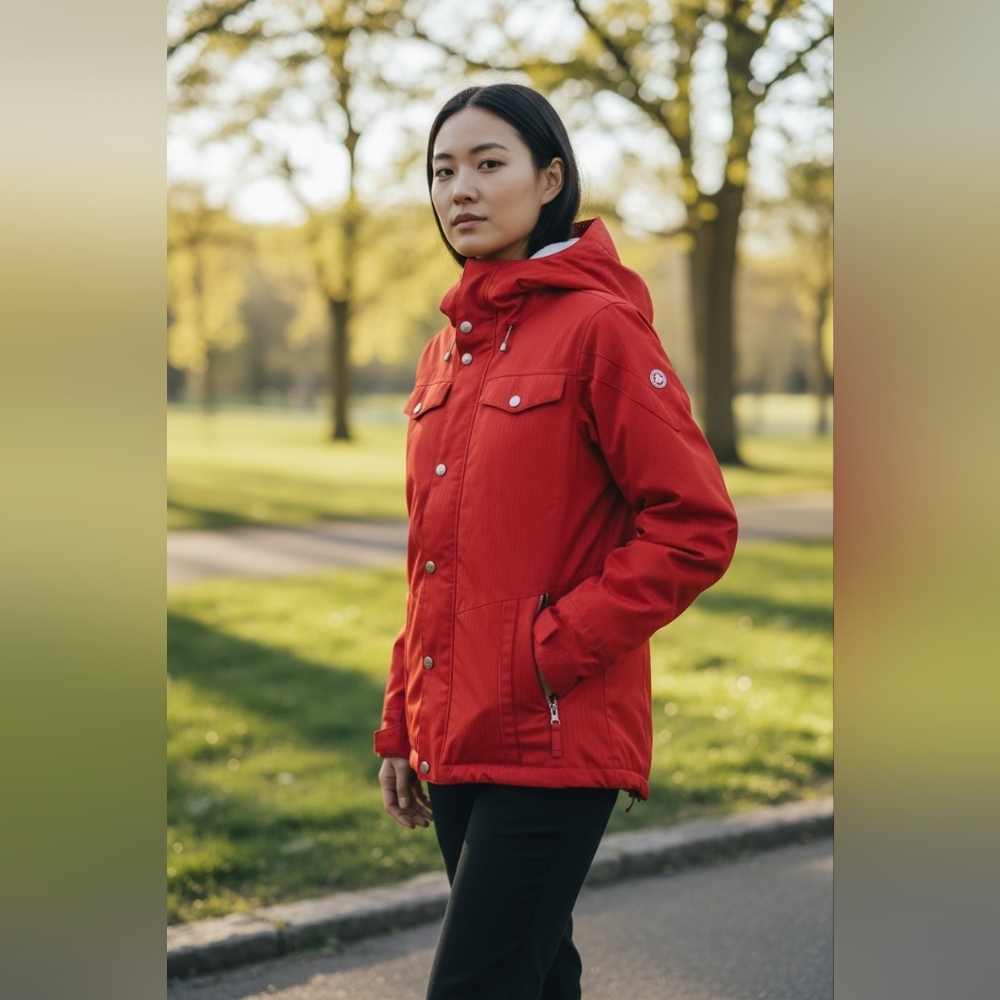 Burton Dry Ride Ski Snow Jacket Winter Lightweight Red Orange Fall Outdoor